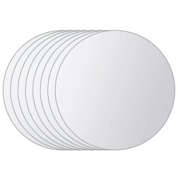 vidaXL 8 st Spiegeltegels rond glas