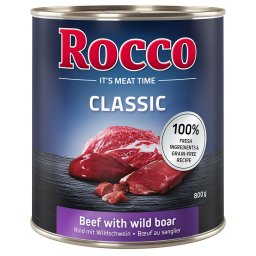 24x800g Rund met Wild Zwijn Rocco Hondenvoer