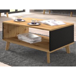 Rechthoekige salontafel LUFFY artisan eik/zwart