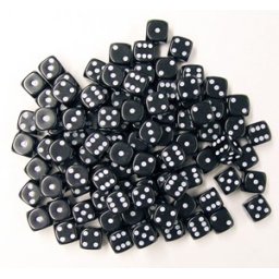 Dobbelstenen 16mm - Zwart (100 stuks)