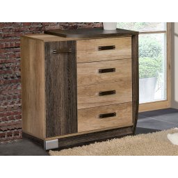 Commode ROMERIO 1 deur 4 lades rechts eik canyon/arusha