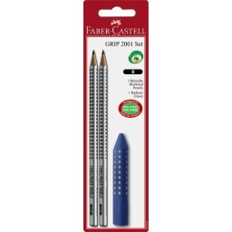 Faber Castell FC-185297 Potlood GRIP 2001 2 Stuks Met Gum