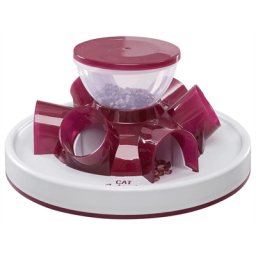 TRIXIE CAT ACTIVITY TUNNEL FEEDER DENKSPEL ROOD / WIT 28X14 CM