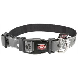 TRIXIE HALSBAND HOND SILVER REFLECT ZWART / ZILVERGRIJS 22-35X1,5 CM