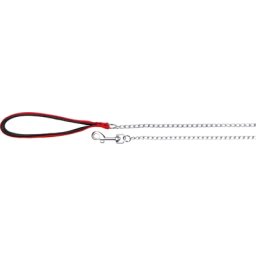 TRIXIE HONDENRIEM KETTING MET NYLON HANDVAT ROOD 100X0,3 CM