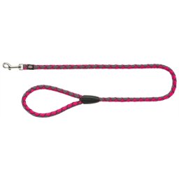 TRIXIE HONDENRIEM CAVO FUCHSIA / GRIJS 100X1,8 CM