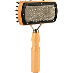 TRIXIE SLICKERBORSTEL DUBBELZIJDIG NYLON HAREN / METALEN PINNEN 18X10 CM 2 ST
