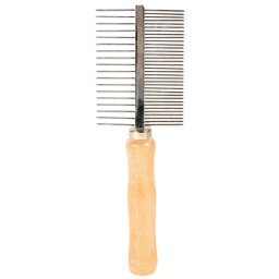 TRIXIE KAM 2-ZIJDIG MIDDEL / GROF HOUT / METALEN TANDEN 17 CM 3 ST