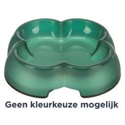 TRIXIE VOERBAK / WATERBAK TRANSPARANT KUNSTSTOF / RUBBERRING ASSORTI 12 CM 250 ML 4 ST