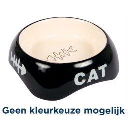 TRIXIE VOERBAK / WATERBAK CAT VISGRAAT KERAMIEK ASSORTI 13 CM 200 ML 4 ST