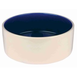 TRIXIE VOERBAK KERAMIEK CRÈME / BLAUW 22X22 CM 2,3 LTR