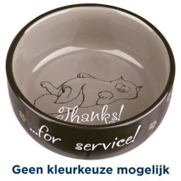 TRIXIE VOERBAK / WATERBAK THANKS FOR SERVICE KERAMIEK ASSORTI 11 CM 300 ML 4 ST