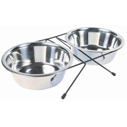 TRIXIE VOER / WATERBAK-SET RVS / METAAL 2X1,8 LTR 4 ST