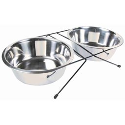 TRIXIE VOER / WATERBAK-SET RVS / METAAL 2X2,8 LTR 4 ST