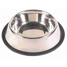 TRIXIE VOERBAK RVS / RUBBERRING 21X21 CM 700 ML 4 ST