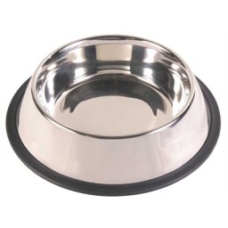 TRIXIE VOERBAK RVS / RUBBERRING 30X30 CM 1,75 LTR 4 ST