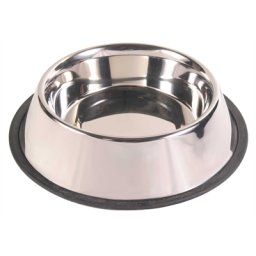 TRIXIE VOERBAK RVS / RUBBERRING 34X34 CM 2,8 LTR 4 ST