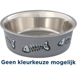TRIXIE VOERBAK / WATERBAK VISGRAAT RVS / KUNSTSTOF / RUBBER ASSORTI 12 CM 250 ML 4 ST