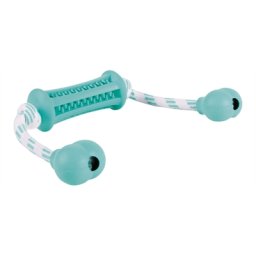 TRIXIE DENTA FUN NATUURRUBBER STICK MET MUNTSMAAK AAN KOORD 37X9 CM 3 ST