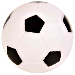 TRIXIE VOETBAL VINYL ZWART / WIT 10X10X10 CM 3 ST