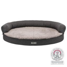 TRIXIE VITAL SOFA BENDSON ORTHOPEDISCH OVAAL DONKERGRIJS / LICHTGRIJS 75X60X24 CM