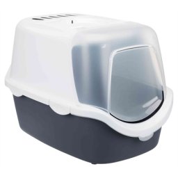 TRIXIE KATTENBAK VICO OPEN TOP MET KAP BLAUW GRIJS / WIT 56X40X40 CM
