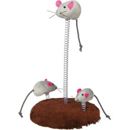 TRIXIE MUIZEN OP SPIRAALVEREN PLUCHE MET CATNIP 22X15X15 CM 2 ST
