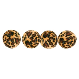 TRIXIE SET BALLEN MET LUIPAARDPRINT PLUCHE 4X4X4 CM 4X4 ST
