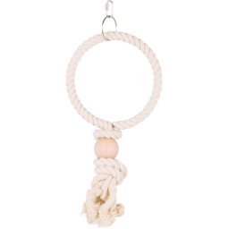 TRIXIE TOUWRING MET HOUTEN BLOK NATUREL 19X19 CM 3 ST