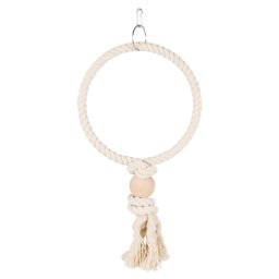 TRIXIE TOUWRING MET HOUTEN BLOK NATUREL 24X24 CM 3 ST
