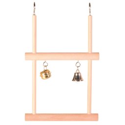 TRIXIE TRAPEZESCHOMMEL DUBBEL MET BEL HOUT 12X20 CM 4 ST