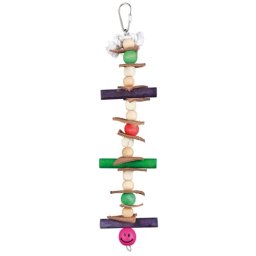 TRIXIE SPEELGOED MET TOUW & KRALEN HOUT / LEER MEERKLEURIG 28 CM 3 ST