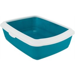 TRIXIE KATTENBAK CLASSIC PETROL / WIT 47X37X15 CM