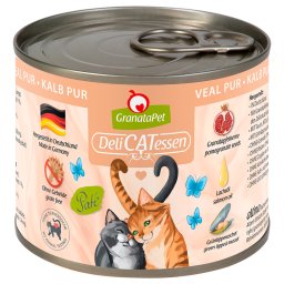 6x200g GranataPet DeliCatessen Kalf PUUR Kattenvoer