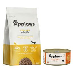 2kg Adult Kip + 6x156g Kip & Pompoen Applaws Droog- en Natvoer Kattenvoer