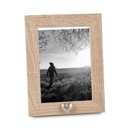 Geschuurd Houten Fotolijst met RVS Mini Ashartje (0.005 liter)