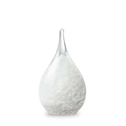 Kristalglazen 3D Mini Traan Urn Krakele Wit (0.05 liter)