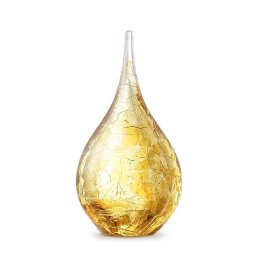 Kristalglazen 3D Mini Traan Urn Krakele Goud (0.05 liter)