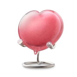 Hart Urntje Baby Roze, op Zilver Staander (0.02 liter)