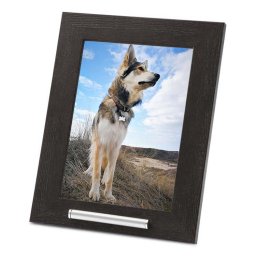 Donkerbruine Dieren Fotolijst, met RVS Asbuisje (0.02 liter)