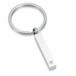 As-sleutelhanger Dieren Buisje-Zirkonia Zilver