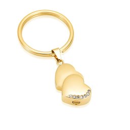 As-sleutelhanger Dieren Hartjes-Zirkonia Goud