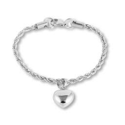 RVS Aurora Armband met Ashanger Bollend Hartje