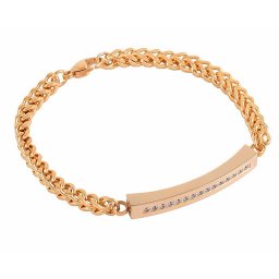 Gouden RVS Aurora Schakelarmband, Asruimte met Zirkonia