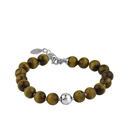 Tijgeroog Armbandje met Zilveren Asreservoir