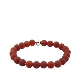 Rood Agaat Rek-Armbandje, Zilver Asreservoir