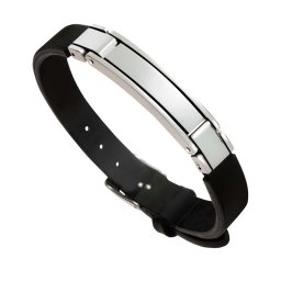Leren Heren Armband met Zilveren Asruimte