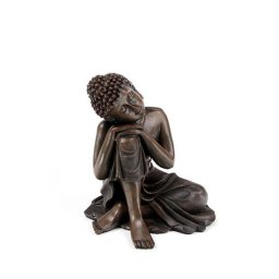 XS Dierenurntje Slapende Indische Buddha Brons Links (0.05 liter)