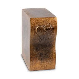 Grote Bronzen Dierenurn Zuil met Harten Boven (3 liter)