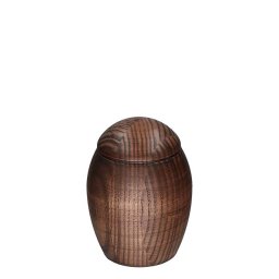 Eikenhouten Mini Dieren Urn Donker Geolied (0.1 liter)